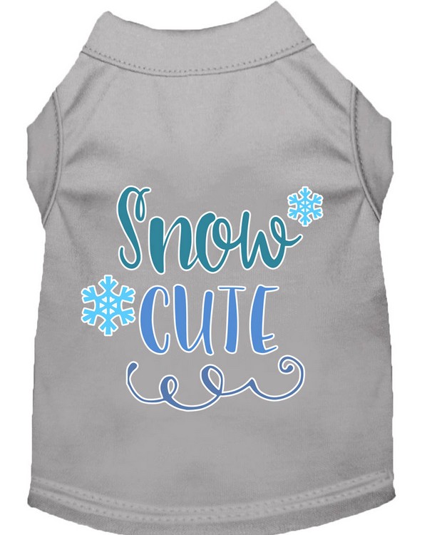 Snow Cute Screen Print Dog Shirt Grey Med